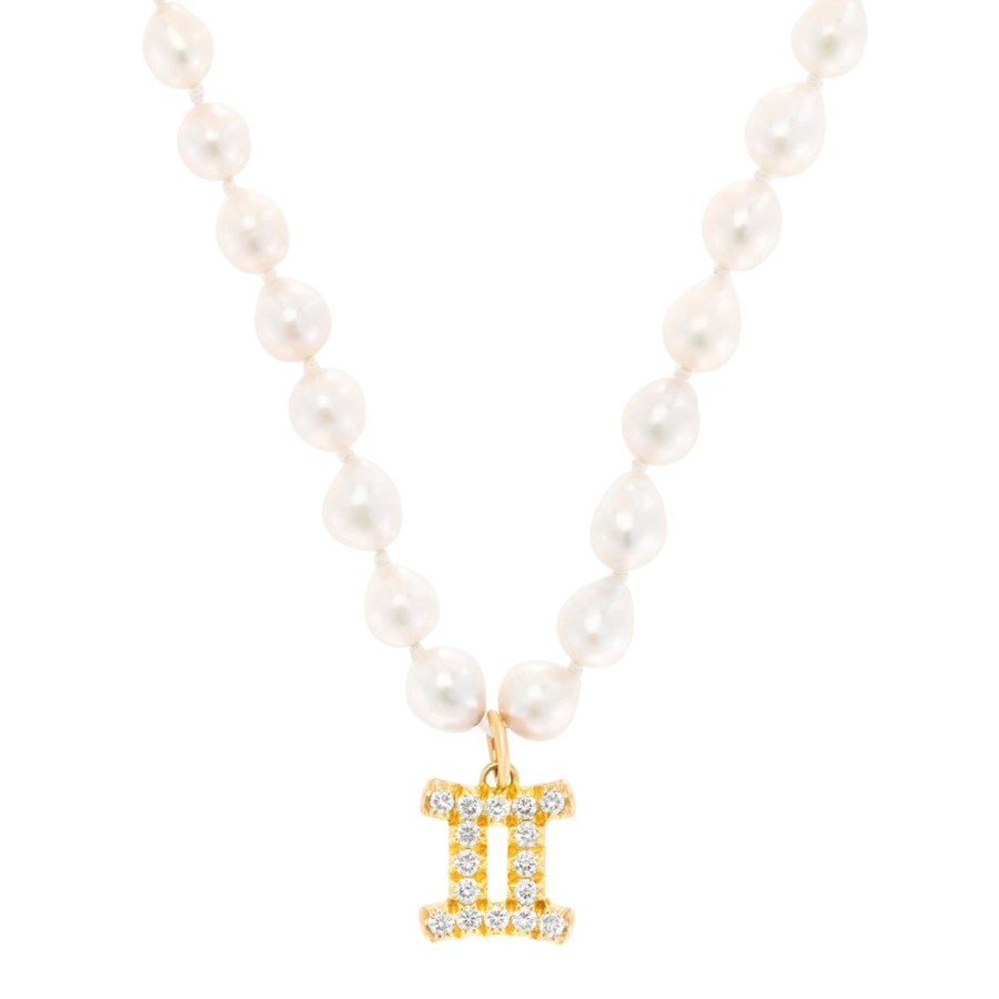 Jewelry Carbon & Hyde | Zodiac Pearl Necklace - Yellow Gold