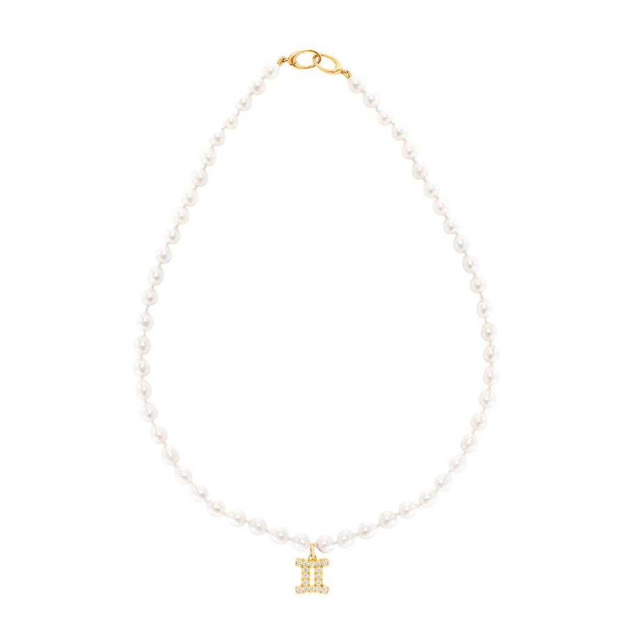 Jewelry Carbon & Hyde | Zodiac Pearl Necklace - Yellow Gold