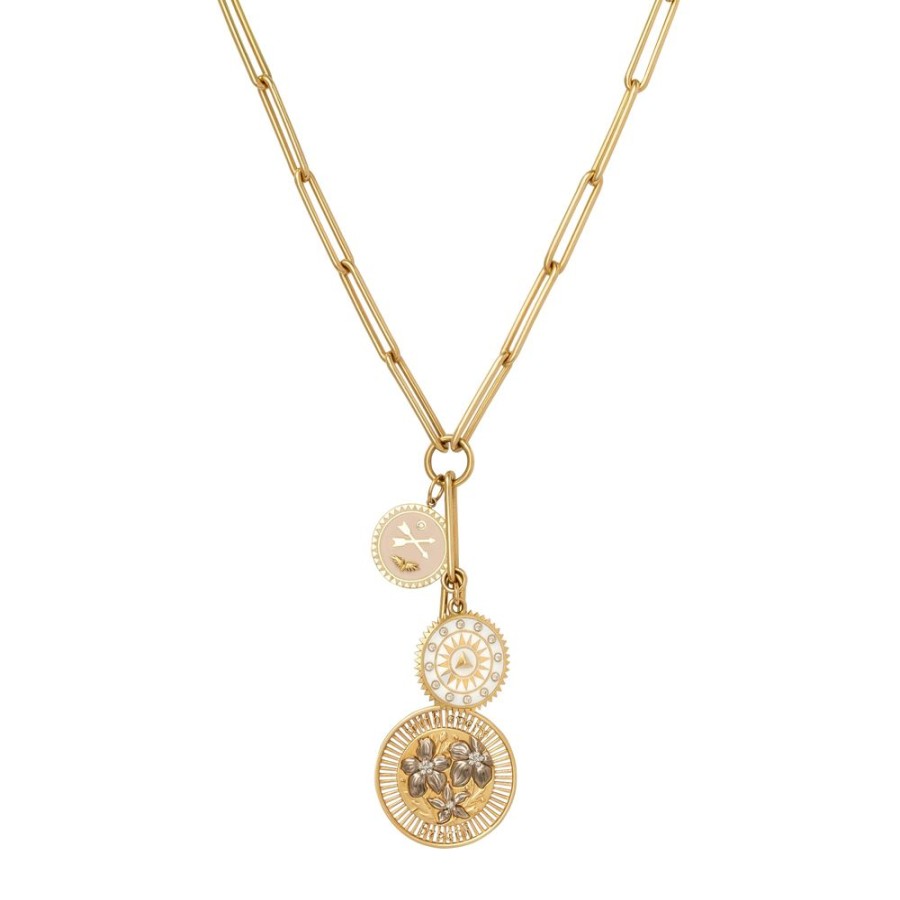 Jewelry Foundrae | Passion, Pyramid And Resilience Mixed Medallion Necklace