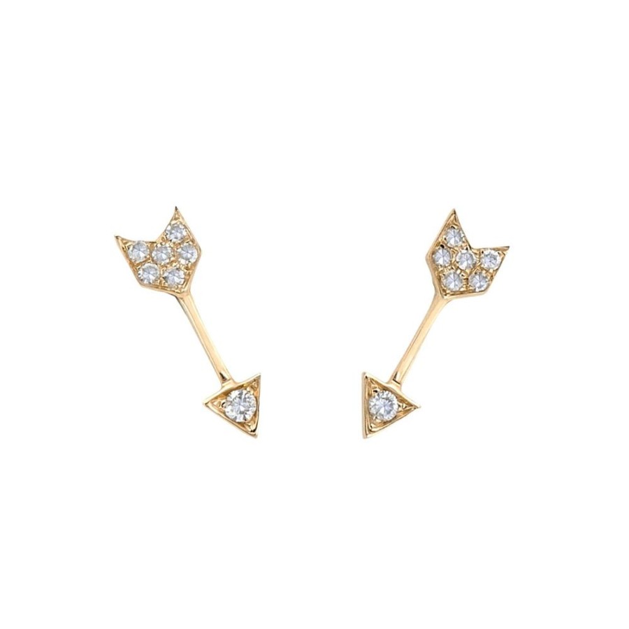 Jewelry EF Collection | Mini Arrow Studs - Yellow Gold