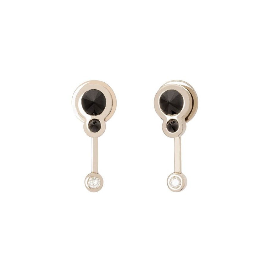 Jewelry Ara Vartanian | Small Drop Earrings - Black & White Diamond