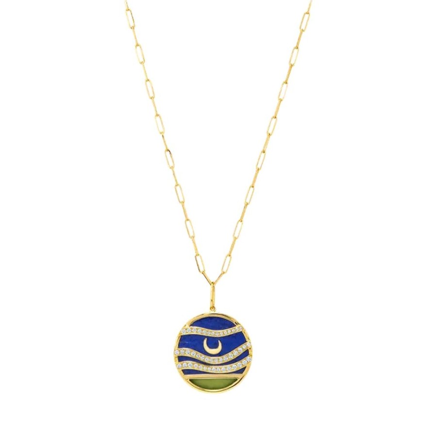 Jewelry Sauer | Lapis Lazuli Tarsila A Lua Pendant Necklace