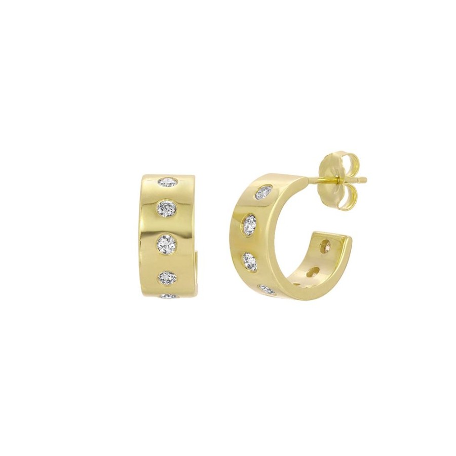 Jewelry Nancy Newberg | Diamond Dot Hoops - Large