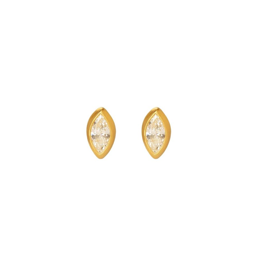 Jewelry Loriann Stevenson | Marquis Diamond Studs - Yellow Gold