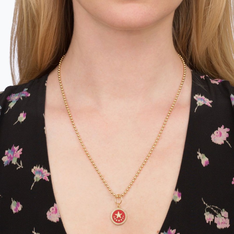 Jewelry Foundrae | Petite Champleve Star Medallion - Red