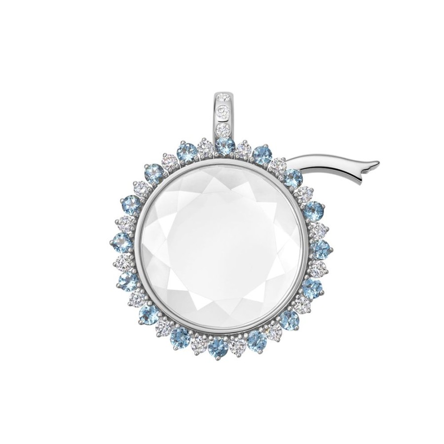 Jewelry Loquet | Miasol Aquamarine Locket - White Gold