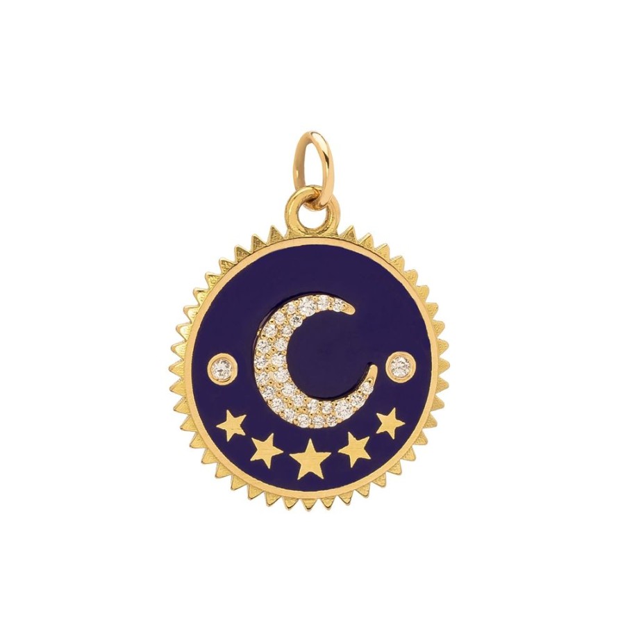 Jewelry Foundrae | Crescent Blue Medallion - 20Mm